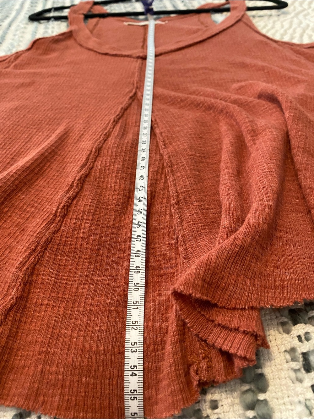 We The Free Rust Ribbed V-Neck Flowy Tank - Picture 5 of 6